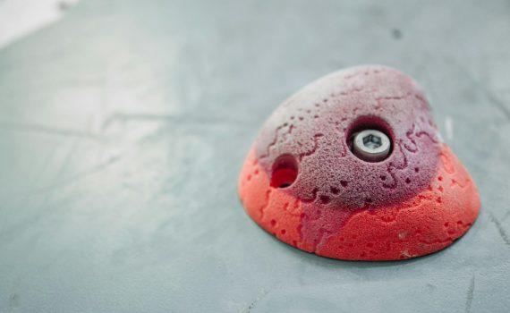 close up of a climbing hold